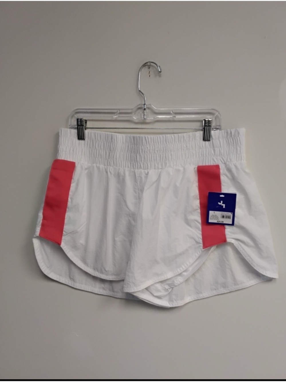 JoyLab NWT White Athletic Shorts w/ Pink Trim - Size L - Picture 2 of 4